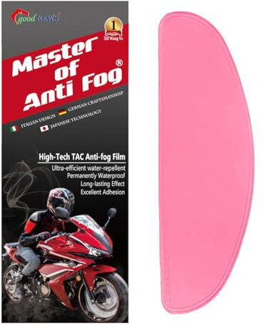 XII WY - Targhetta universale per casco da moto, anti-appannamento, UV400, polarizzata, colore rosa, inserto per obiettivo visiera, antiappannamento, 9,5 cm x 25 cm