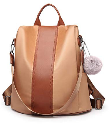 Miss Lulu Mochila Antirrobo de PU para Mujer - Mochila de Gran Capacidad con Múltiples Bolsillos, Convertible en Bolso de Hombro para Trabajo, Viaje y Uso Diario