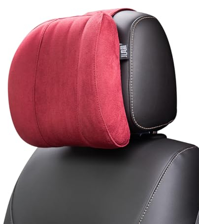 Forbell Auto Kopfstütze Kissen – Weiches Memory Foam Auto Nackenkissen für Kopfstütze, Ergonomisches Car Headrest für Kopf- und Nackenstütze, Entlastung beim Fahren und Ausruhen(Weinrot)