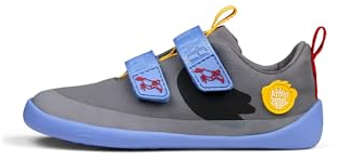 Affenzahn Barfußschuh Baumwolle Lucky Klettverschluss Vegan rutschfest Flexibel Reflektierend für den Sommer in Größe 21-32 Tukan - Grau