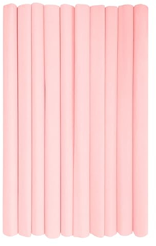 Interdruk - Rollos de papel crepé para niños, bricolaje y decoraciones - Paquete de 10 rollos (50 cm x 200 cm, 28 g/m2) - 34 rosa polvo pastel