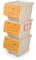 Parpalinam 3x12L Set Aufbewahrungsbox mit Deckel und Rollen, stapelbare Aufbewahrungsboxen, hochwertige Kartoffel Ordnungsboxen, BPA-freier und lebensmittelechter Organizer (Bambus/Beige)