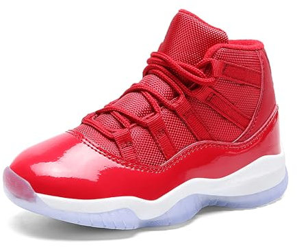Gakricrey Air 11 Retro Sneaker Schuhe Kinder Basketballschuhe Sportschuhe Jungen Mädchen Turnschuhe Unisex Kinderschuhe rutschfest AET011 rot EU 37