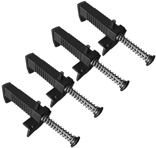 SKYPRO 4Pcs Brick Line Runner Wire Drawer Bricklaying Tool Brick Liner Clamps, Fixer Brick Line Clips, Leveling Measuring Tool Engineering Accessory Bricklaying Lines Hand Tool (Black)