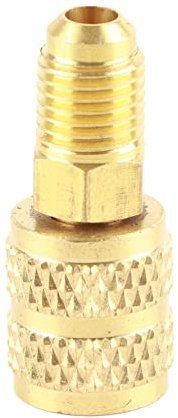 Yuecoom Adapter Messing Konverter R410A A/C 1/4 Zoll SAE-Stecker auf 5/16 Zoll SAE-Buchse Adapter HVAC-Schlauchanschluss für Mini-Split-System-Klimaanlage