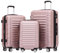 BEIBYE 2088 Zwillingsrollen Reisekoffer Koffer Trolleys Hartschale M-L-XL-Set in 15 Farben, Erweiterbar (Rosagold, Set)