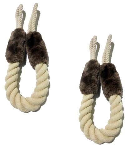 KOVOSCH Türstopper Klinke,2 Stück Baumwolle Türkordel,Türstopper Türklinke,Türkordel Klemmschutz,Türschnüre Türgriff Schutz 60Cm Für Den Schutz Von Fingern Und Haustieren (Braun)
