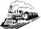 Wandtattoo Eisenbahn Zug, Eisenbahnstrecke, Wandtattoo, Kinderzimmer, Schlafzimmer, Dekor, Lokomotive, Aufkleber-S-31x43cm-Black
