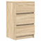 vidaXL Nachttisch mit 3 Schubladen Sonoma-Eiche 39x35x65 cm, Nachtschrank, Nachtkommode, Betttisch, Nachtkonsole, Bettschrank