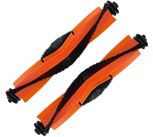 HUAYUWA Kit d'accessoires pour aspirateur compatible avec Xiao-Mi X20+ X10+, pièces de rechange pour aspirateur robot balayeur et balai à franges (2 brosses principales, barre de brosse rouleau)