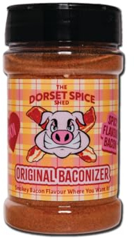 Dorset Spice Shed Baconizer Smokey Bacon Dust - Rub, Blend or Dust the Delicious Taste of Smoked Bacon on to any dish - Vegan Plant Based Recipe (200g, Original Baconizer)