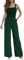Tuta da donna elegante, salopette da donna, estive, lunghe, senza maniche, tinta unita, sottile, pantaloni da lavoro, larghi, taglie forti, semplice e casual, elegante, verde, M