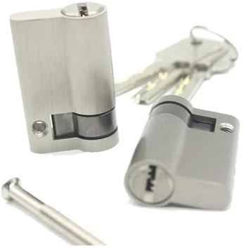 1 Stück 45 mm 50 mm 55 mm 60 mm unsichtbarer Türschlosszylinder – einseitiges Messingschloss mit Knopf for feuerfeste Türsicherheit(55mm)