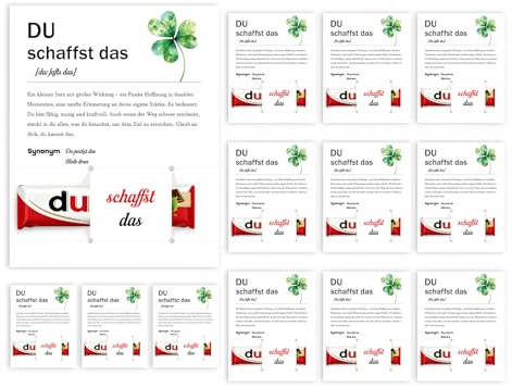 WenmthG 35er Du schaffst das Geschenke, Viel Glück Geschenke - Du schaffst das Karte, Glücksbringer Mann Frau, Motivations Karte zum verschenken