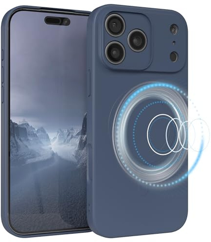 EAZY CASE - Silikonhülle magnetisch für iPhone 17 Pro Max Hülle Silikon Blau weich stoßfeste Magnet Handyhülle Schutzhülle mit Kameraschutz Dünn Schutz Cover TPU Bumper in Petrol