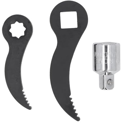 Crowbar Adapter Head Tool | 3 / 8in & 1 / 2in Serrated Drive | Pry Bar Wrench Adaptor for Half Shaft Removal/Demolition/Leveraging | Robust CRV Steel Construction