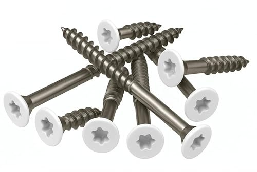 100x 4,0x30 TX20 | Senkkopf-Spanplattenschrauben | V2A | Weiß