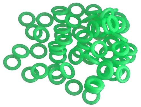 50 Fluoreszierende Zeltringe für Campingzelte aus Kunststoff Grün | Praktische Heringringe für Outdoor Reisen und Camping, Sichtbar bei Nacht, 50 Stück