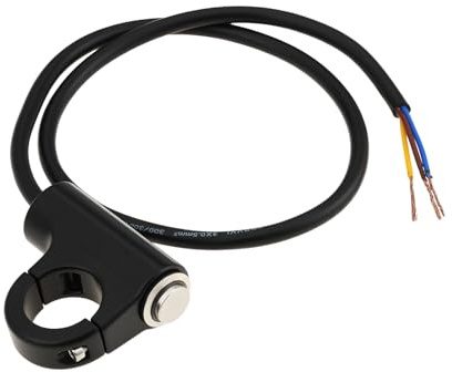 LT Easiyl Interrupteur de Phare de Guidon de Moto Autobloquant à 3 Fils de 22 Mm 12 V CC 10 A pour Klaxon Démarreur Et Coupe-Circuit (Bleu)