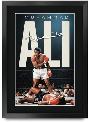 HWC Trading Boxing Geschenke Gedruckter Signierter Autogramm Poster für Fans von Boxsport Memorabilien (ID-000191) - A3 Gerahmt