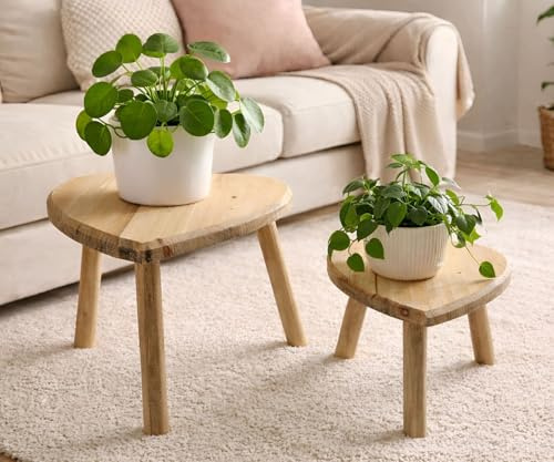 Dekoleidenschaft Blumenhocker Recycelt in Herz Form, aus recyceltem Holz, Pflanzenhocker, Holzhocker, Deko Hocker