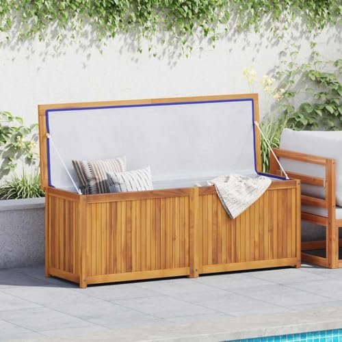 ChicAbode Gartenbox 150x50x55 cm Massivholz Teak Auflagenbox Kissenbox Gartentruhe Truhe Aufbewahrungsbox A74
