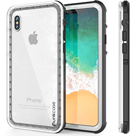 PunkCase Waterproof Case [Crystal Series] Protective IP68 Certified Cover W/Attached Screen Protector | Dustproof, Shockproof, Snowproof | Ultra Slim Fit Compatible with Apple iPhone XS Max [White]
