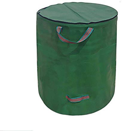 Huainiu Gartensack Mit Deckel VerschließBar Faltbarer Gartenabfallsack Mit Reissverschluss Wasserdicht 272L GartenabfallbehäLter Laubsack Groß Selbstaufstellend (1x 272 Liter)