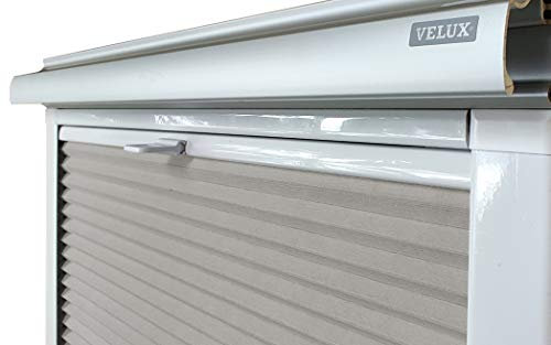 Home-Vision® Dachfenster Premium Plissee Faltrollo ohne Bohren(Grau für UK34 / UK35 - Weiß) Blickdicht Sonnenschutz, Alle Montage-Teile inklusive