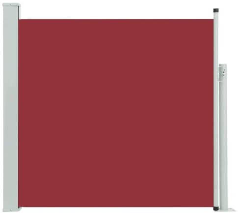 vidaXL Seitenmarkise Ausziehbar Sonnenschutz Sichtschutz Windschutz Seitenrollo Markise Seitenwandmarkise Balkon Garten Terrasse 170x300cm Rot