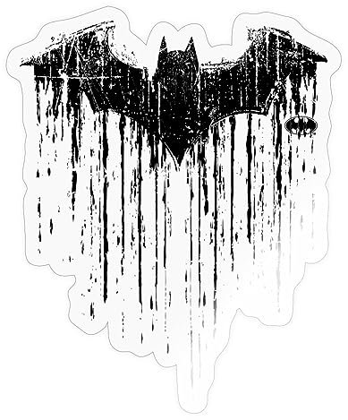 Spreadshirt DC Comics Batman Fledermaus Used Look Schwarzer Druck Sticker Aufkleber, 10 x 10 cm, Transparent glänzend