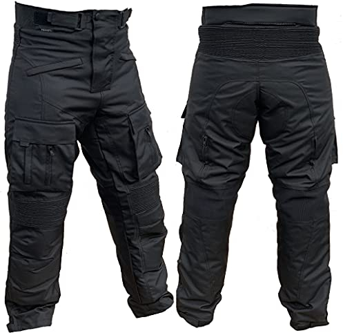 l&j Motorradhose mit herausnehmbaren Protektoren an Hüfte und Knie Herren Textil Motorrad Hose (XL)