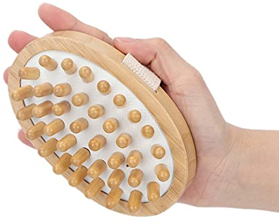 Brosse pour le Corps de Brossage à Sec, Masseur en Bois en Bois Naturel Brosse pour la Peau de Cactus des Pieds Brosse de Massage pour le Drainage Lymphatique Brosses pour éliminer la Cellulite, Noeud