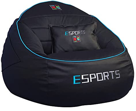 DECORESTOR Puff Gamer Gigante con Relleno Incluido - Bean Bag XXL Azul