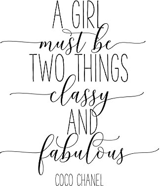 A4 Druck Wandkunst Poster Coco Chanel Print Be Classy, Fashion Wall Art handgeschriebene Geschenke, Mädchenzimmer-Dekor (A4 (nur Druck))