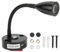 Qiilu RV LED Liseuses Intérieur 12‑24V 3W 3 Couleurs Lumière USB Rechargeable RV Liseuse Cou Flexible pour Yachts Bateaux RV(Le noir)