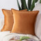 Madizz 2er Set Samt Dekorativ Zierkissenbezüge Luxus Stil Kissenbezug für Sofa für Schlafzimmer Orange 40x40 cm Quadrat