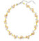 Bulinlin Damen Kristall Perlenkette Silber Boho Statement Choker Halskette für Frauen Modeschmuck Geburtstagsgeschenke（Yellow）