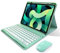 iPad 10th Generation 2022 Keyboard Case with Mouse Cute Round Keys Detachable Bluetooth Keyboard Slim Smart Cover with Pencil Holder (Mint Green)