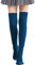 Nanxson Damen Lang Stulpe Leg Warmer Gestrickte Over-Knee Lange Beinstulpe Tanzen Strumpf (Dunkel Blau-80)