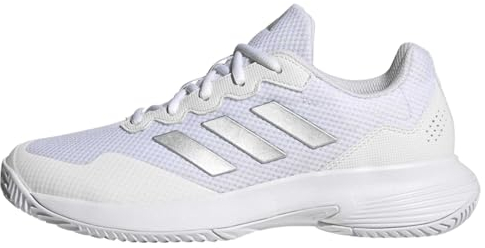 adidas Damen Gamecourt 2.0 Tennis Shoes Tennisschuhe, Silver Metallic/Cloud White, 38 EU