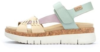Pikolinos Keilsandalen in Leder Palma für Frauen Farbe Verde