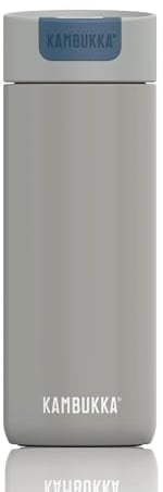 Kambukka - Thermobecher 500ml - Modell OLYMPUS SERIOUS GREY - Thermobecher/Kaffeebecher to go: Easy cleaning - rutschfester Boden - vakuumisoliert - Edelstahl-Thermo-Kaffee-Reisebecher