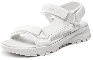 DREAM PAIRS Sandales de Sport et D'extérieur Femme Sandales Flat Sandales de Sport Femme Trekking Outdoor,Size 41,Blanc,SDSA2320W-E