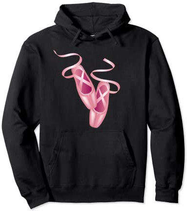 Ballettschuhe in rosa Satin mit Satinband Pullover Hoodie