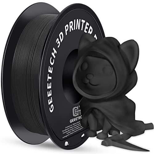 GEEETECH Matte PLA Filament 1,75mm für 3D Drucker 1kg Spool, Schwarz