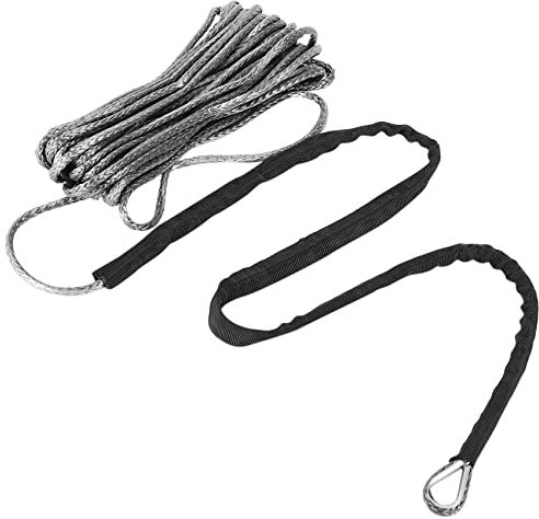PRATYAHARA Corde de Câble de Ligne de Treuil SynthéTique de 3/16 Po X 50 Po 7700LBs avec Manchon de Protection pour UTV (Gris)