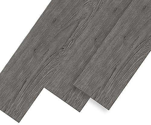 UISEBRT Pavimenti in PVC Autoadesivo Listoni in laminato vinilico, Effetto legno, 91,44 x 15,24 x 0,2 cm, 18 pezzi circa 2,5 m², Piastrelle Adesive PVC per Cucina Soggiorno Balcone, Quercia Notturna