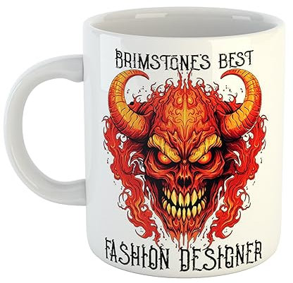 Just The Shirt Brimstones Best Fashion Designer Mug Hellish Demon Gift for Professionals, 11 oz Ceramic Mug