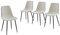 BAÏTA Lot de 4 chaises Estelle Tissu Beige Pieds en métal Noir
